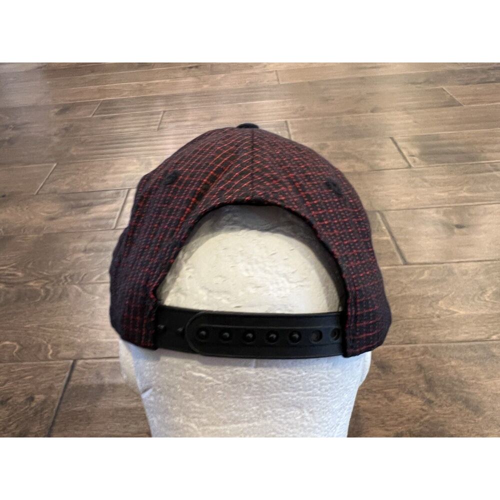 Vtg Logo 7 Black Red Plaid NBA Portland Trailblazers Adjustable Snapback Hat Cap - Picture 6 of 8